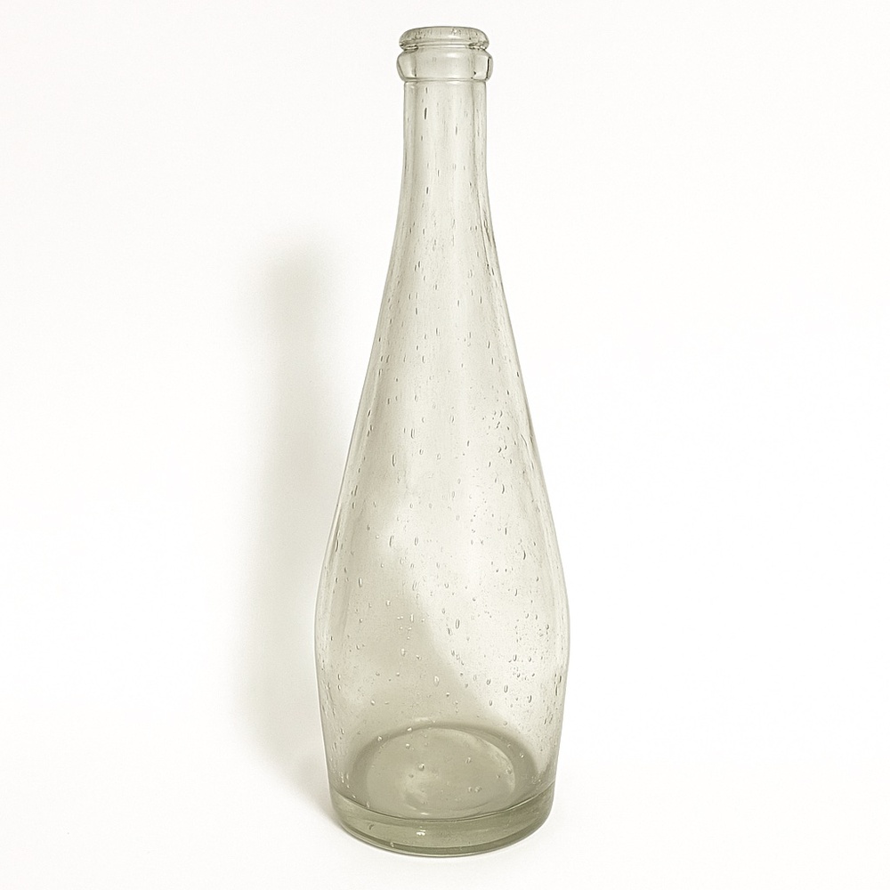 PAUL‎ MASSON Clear Bubble Glass Embossed Winery Bottle 1960s ~12in
